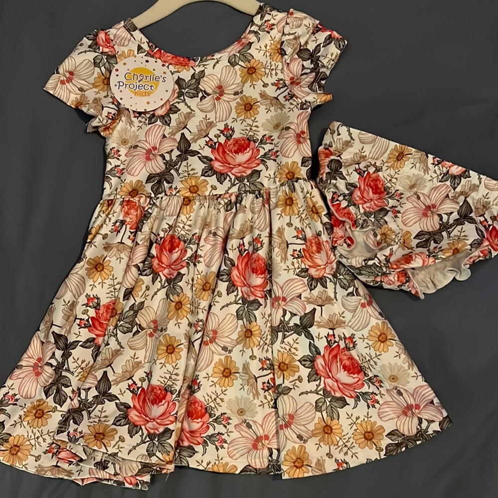 Floral Toddler Dress with Bloomers 2T Brand New with Tags